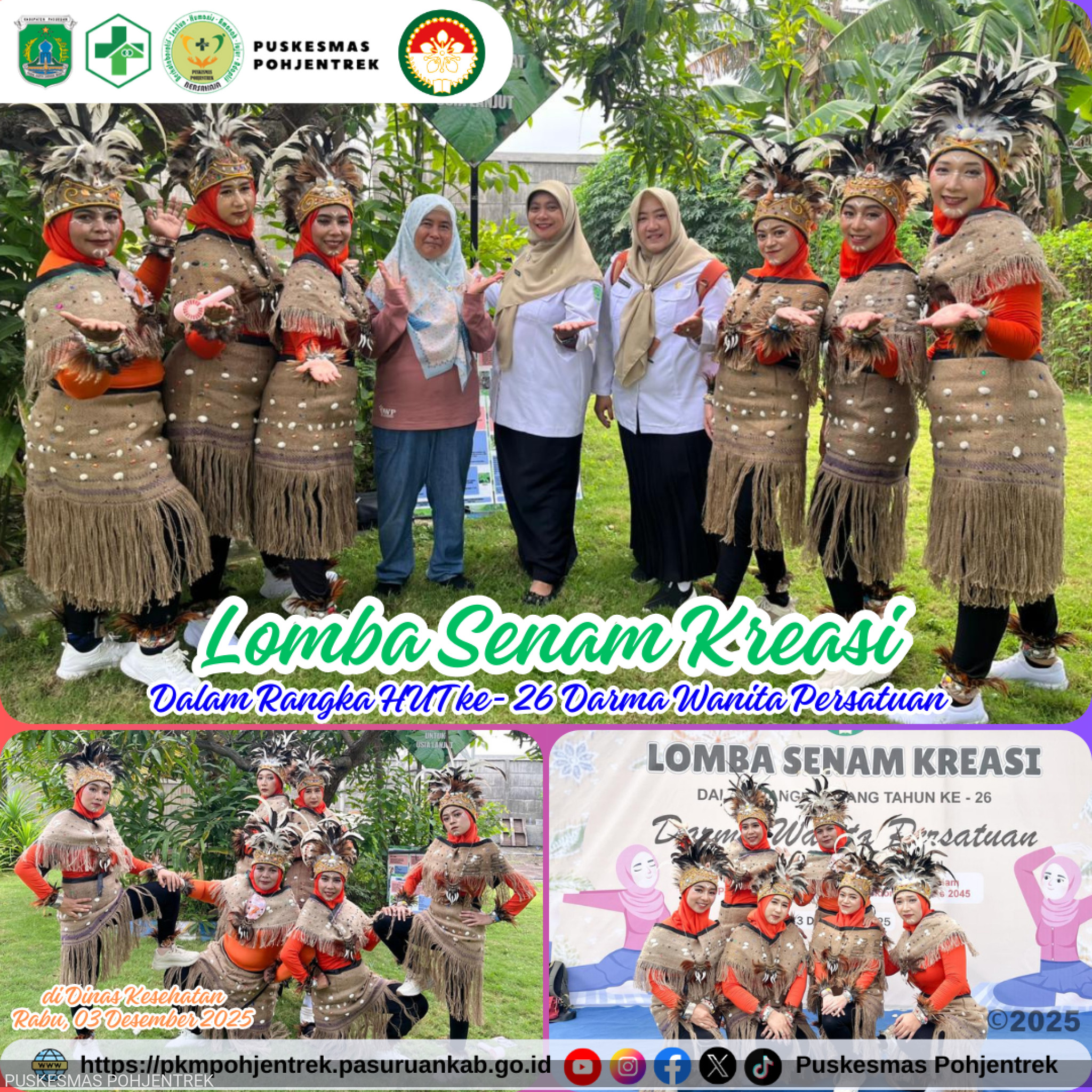 DWP Puskesmas Pohjentrek Tampil Energik pada Lomba Senam Kreasi HUT ke-26 Darma Wanita Persatuan