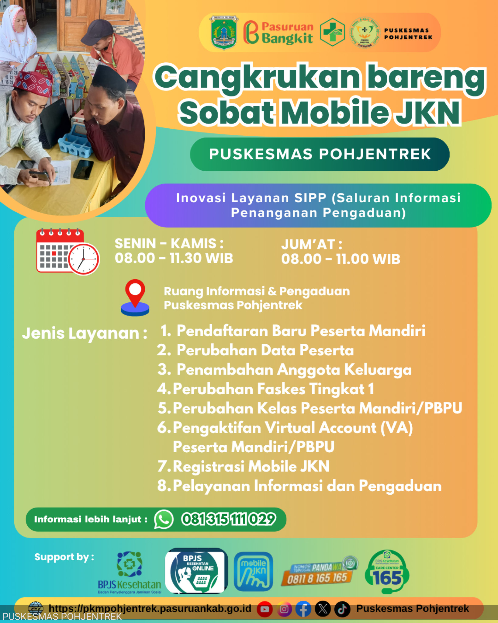 Inovasi “Cangkrukan Bareng Sobat Mobile JKN”, Puskesmas Pohjentrek Permudah Akses Layanan BPJS Kesehatan